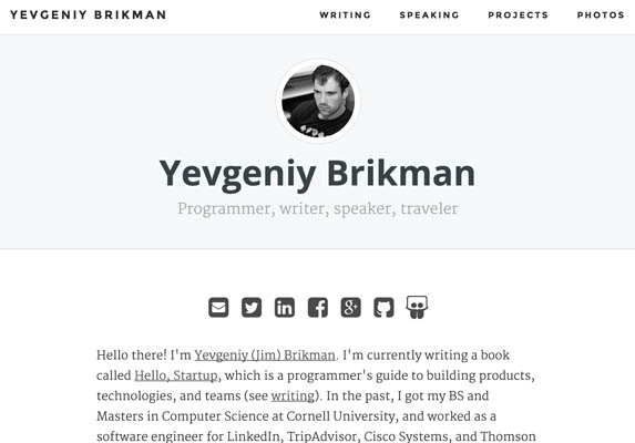 Yevgeniy Brikman Homepage
